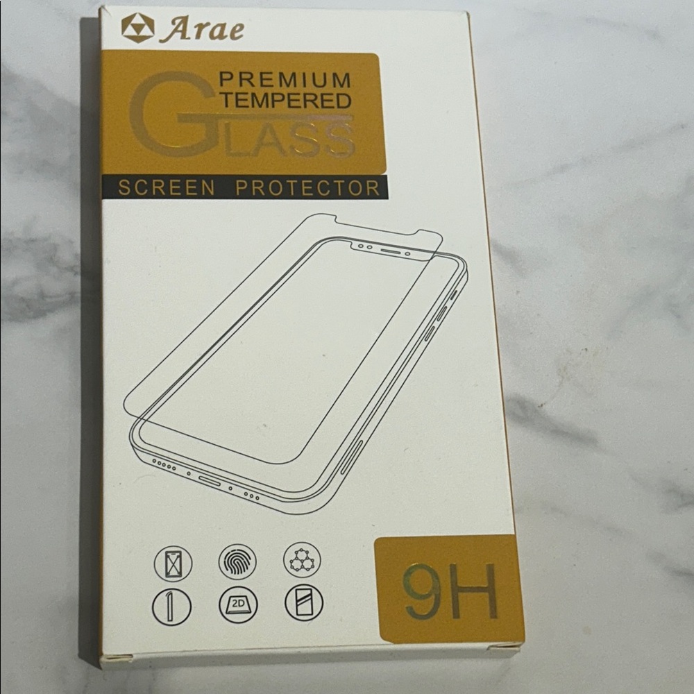 Ara Premium Tempered Glass Screen Protector - White and Gold